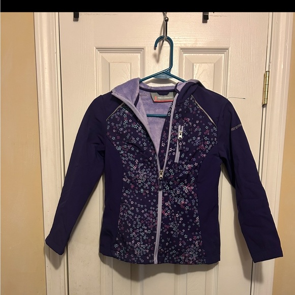Free CountryGirls👧🏻Full-ZipLongSleeve Floral🌸PrintedHooded Jacket🧥Sz L (7/8) - Picture 1 of 6